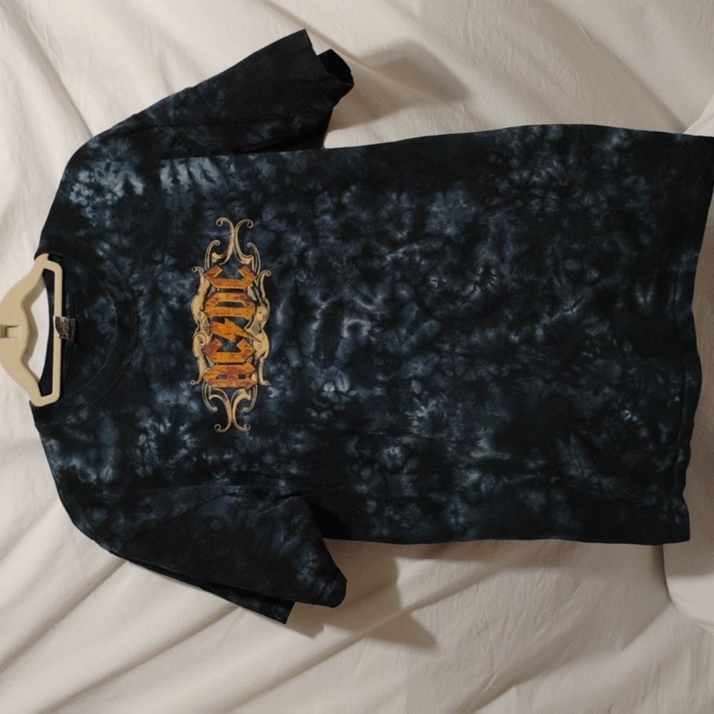 (X-82) AC/DC Vtg Tye Dye Hand Dyed Sundog Band Shirt Sz.L Like New